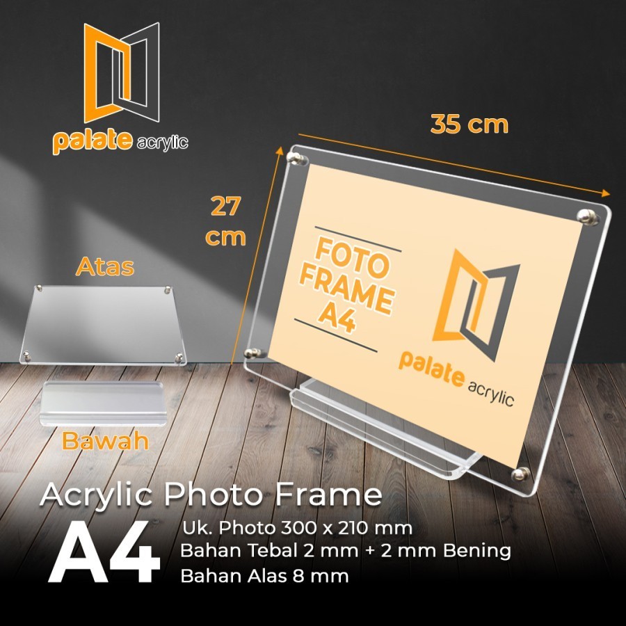 

Acrylic Photo Frame A4 Table Top Akrilik Pajangan Foto uk 21x30 cm