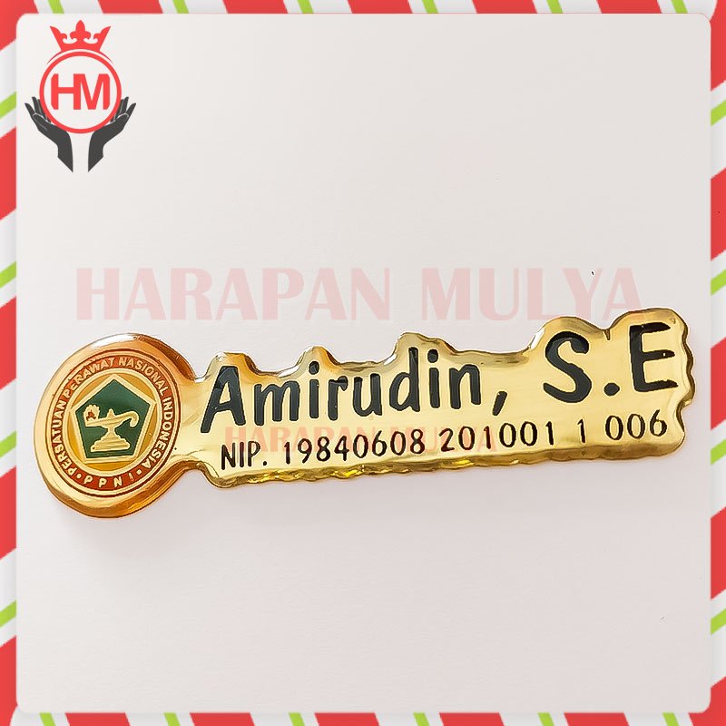 

Papan Nama Dada Logo PPNI Lapis Fiber Name Tag Model Bentuk Custom - Harapan Mulya
