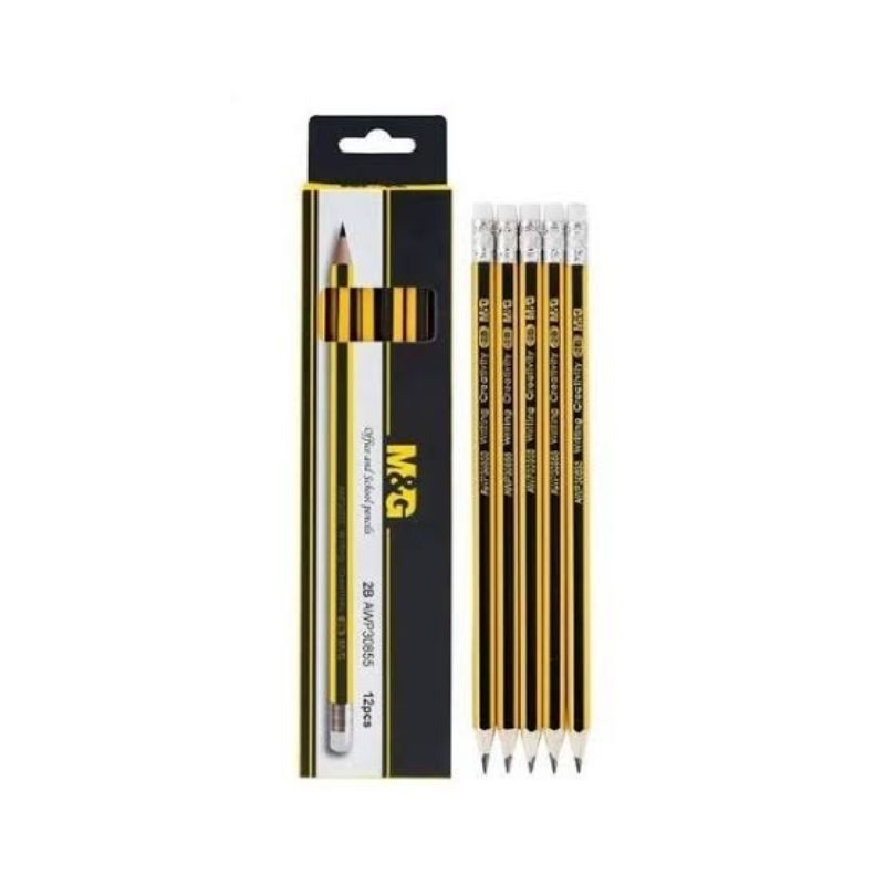

[LUSIN] PENSIL 2B + STIP AWP30855 M&G / PENCIL BLACK YELLOW 2B M&G + ERASER