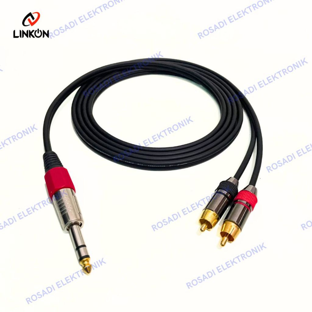 kabel audio jack akai stereo to 2 rca male, jack TRS to rca male