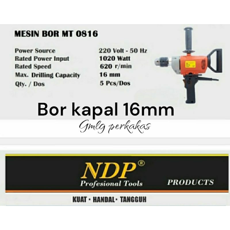 Mesin bor kapal NDP 16MM
