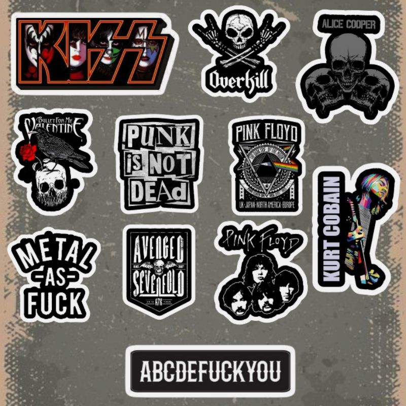 

sticker hypebeast band metal hitam putih /stickerband/sticker hp/sticker laptop/sticker kulkas/sticker helm dan lain lain