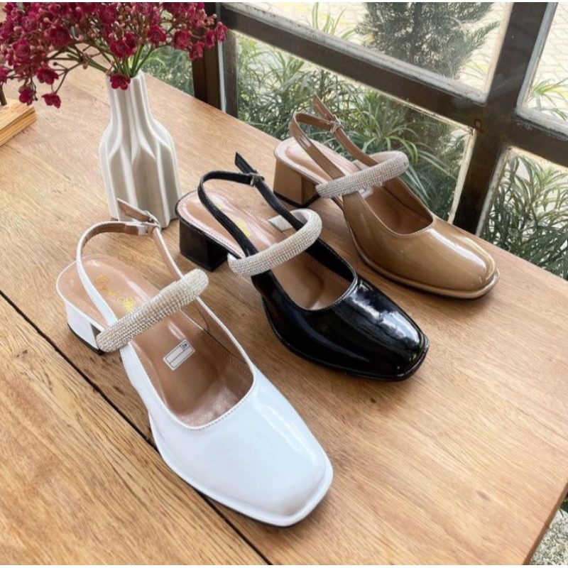 Sepatu Wanita Hak Sylay model gelang / Flat shoes Wanita Elegan tapak tahu / Sepatu Heels Wanita Hit