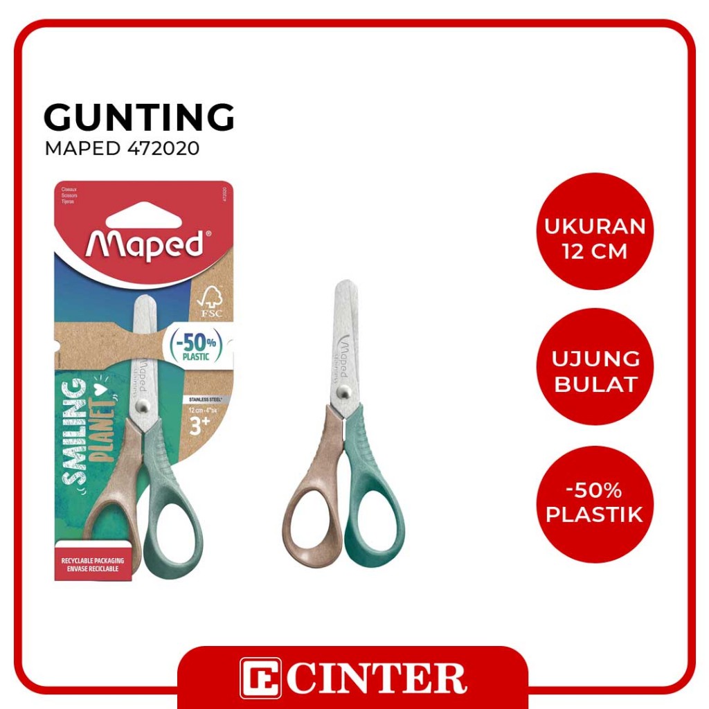 

MAPED - GUNTING VIVO SMILING PLANET / GUNTING SEKOLAH UKURAN12CM 472020 - BLISTER