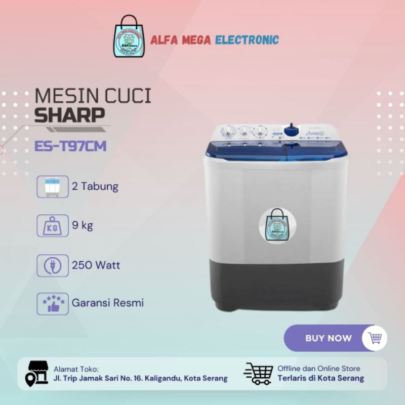 Mesin Cuci 2 Tabung Sharp ES T97 CM