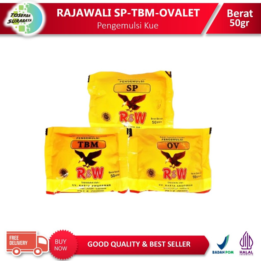 

Pengembang Kue SP / TBM / Ovalet Merk RAJAWALI 50gr GOOD QUALITY