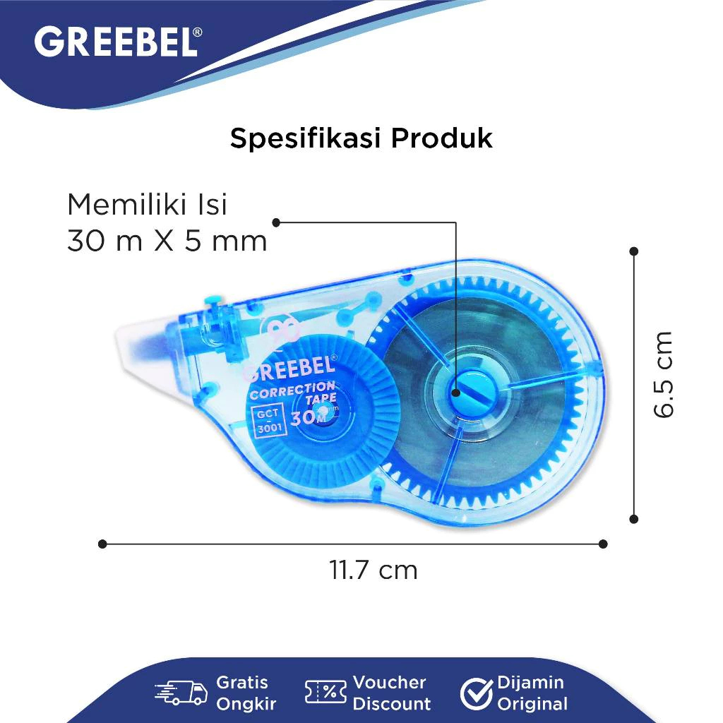 

TBMO GREEBEL CORRECTION TAPE 30MX5MM GCT-3001 GB SCS