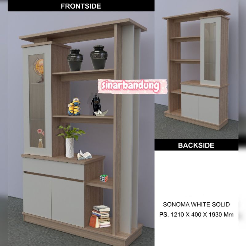 LEMARI SEKAT PAJANGAN / PENYEKAT RUANGAN 2 SISI