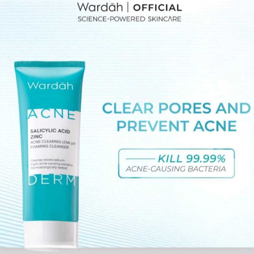 Wardah Acnederm Salicylic Acid Zinc Acne Pure Foaming Cleanser - Sabun Cuci Muka Wardah Berjerawat F