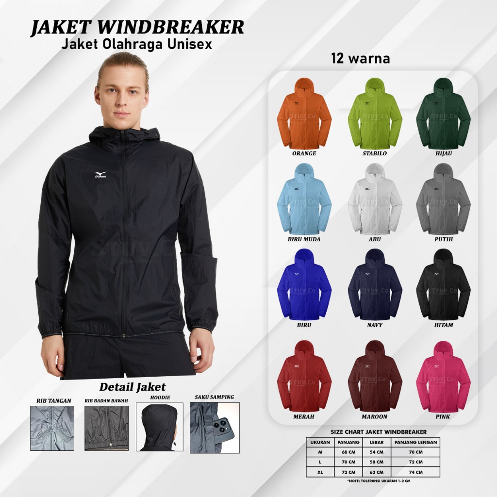 JAKET RUNNING PARASUT HOODIE JAKET OLAHRAGA PRIA WANITA INDOOR OUTDOOR JAKET SPORTY