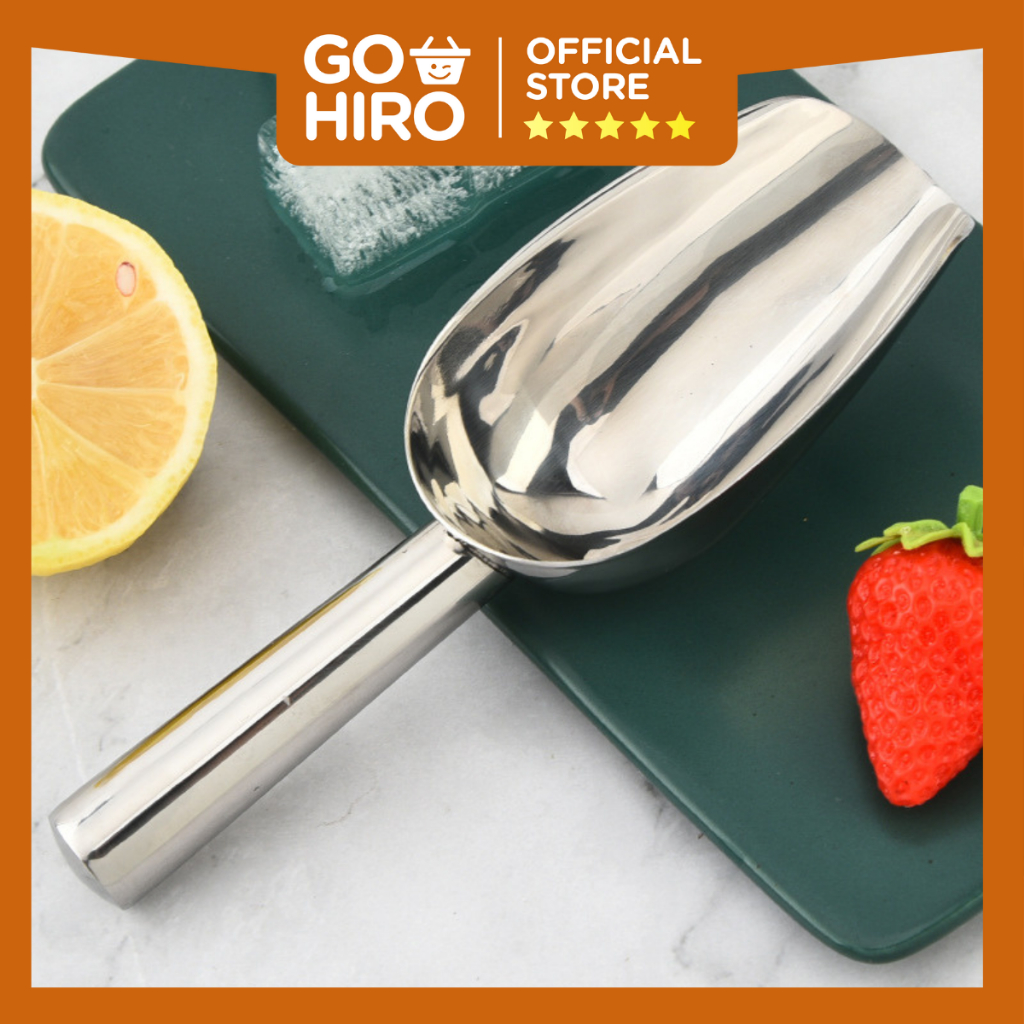 Sendok Sekop bahan Stainless Steel / Sendok Es Batu Tepung / Sendok Es Batu Stainless Steel