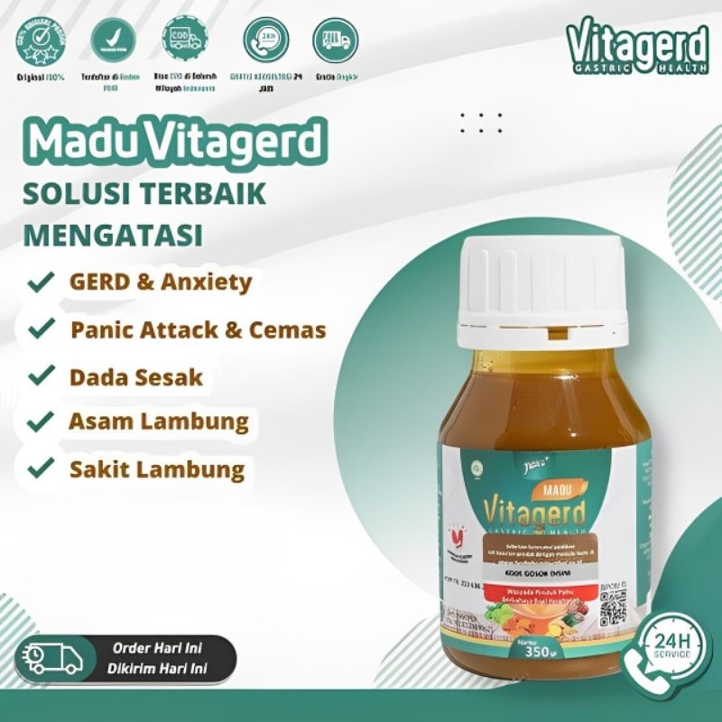 

Vitagerd - Madu Herbal Vitagerd Madu Atasi Asam Lambung dan GERD Cemas Susah Tidur isi 350g