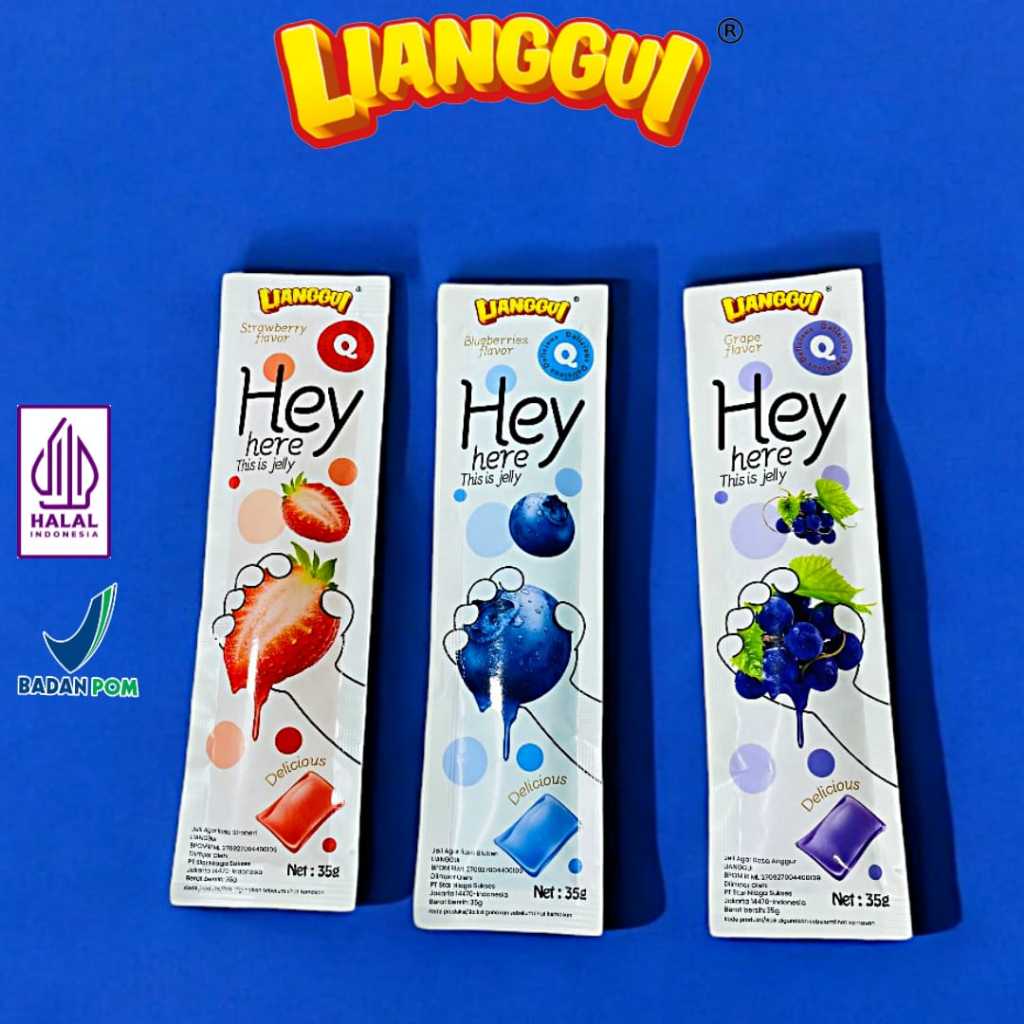 

[ LIANGGUI ] HEY JELI | AGAR ANEKA RASA BUAH | STROBERI | JERUK | MANGGA | ANGGUR | BLUEBERRY | JELI VIRAL 1050gr