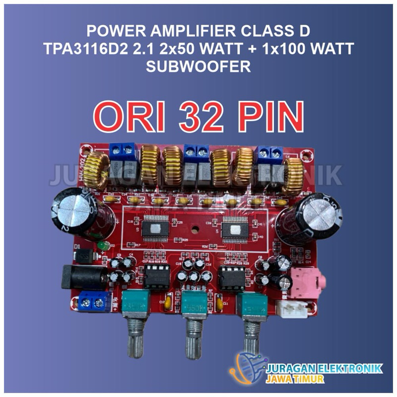 POWER AMPLIFIER CLASS D DIGITAL AUDIO TPA3116D2 2.1 SUBWOOFER SPEAKER 12-24V 2x50W 1x100W