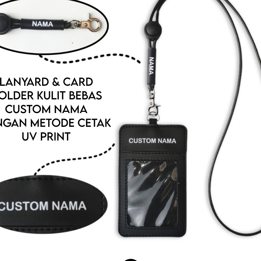 

Kilat K3 Id Card Custom Nama Kulit Card Holder Leather Custom UV print BLACK