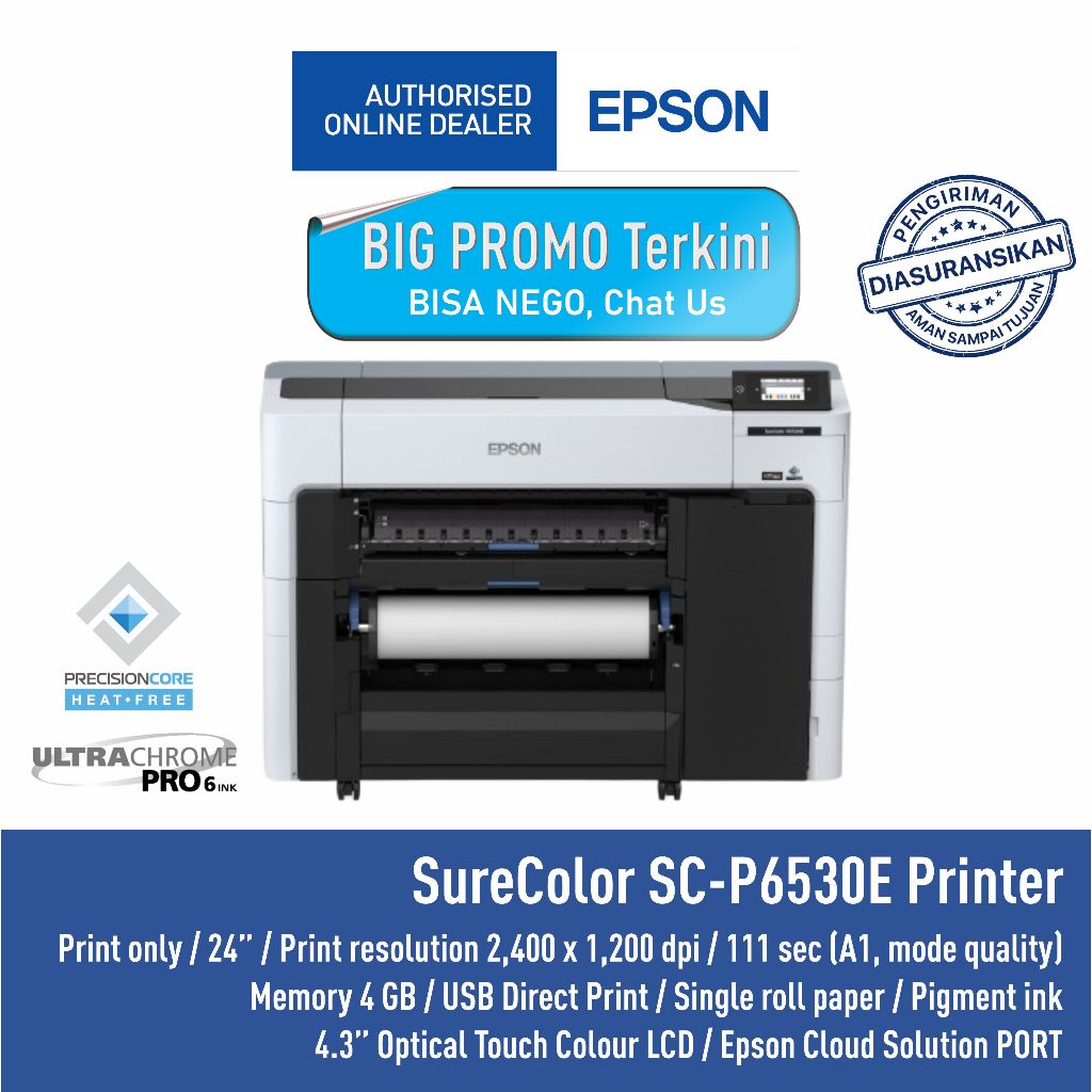 PRINTER EPSON SURECOLOR SC-P6530E SC P6530E PRINTER FOTO A1 24" RESMI