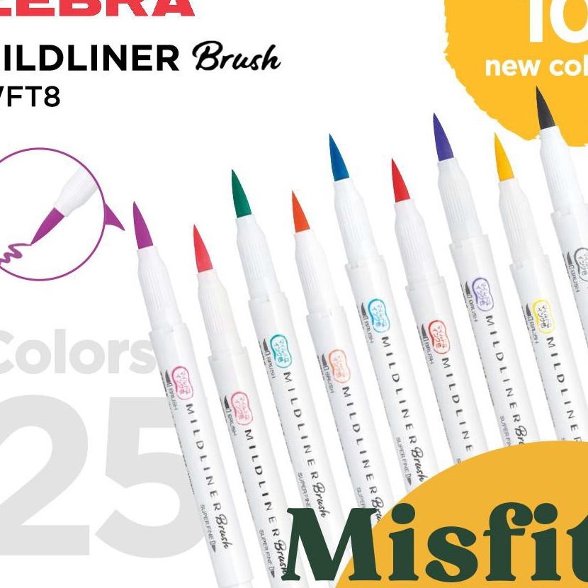 

Boom ZEBRA MILDR BRUSH PEN MARKER Double Ended Hhlhter Midr Dual Tip Spidol