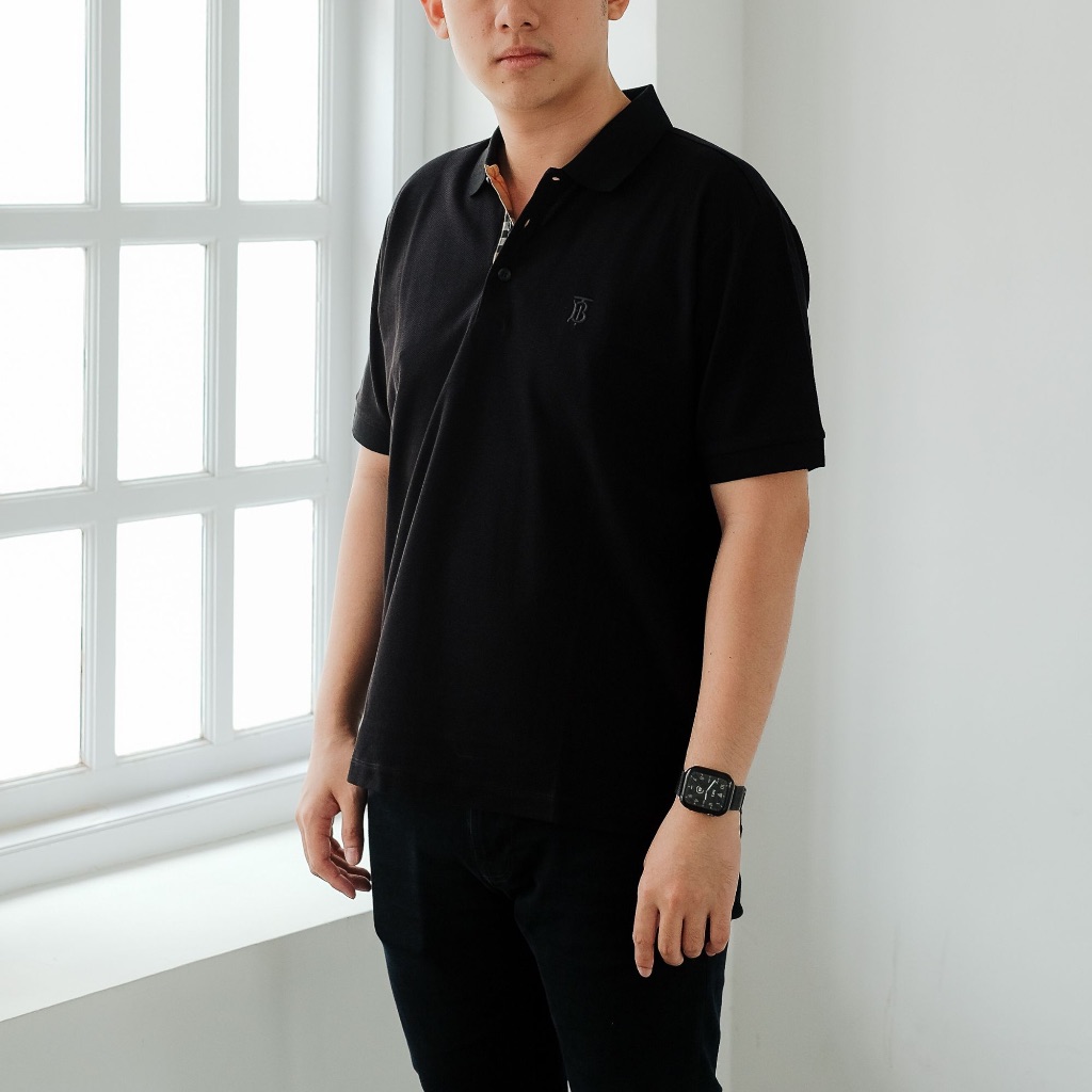 Burberry Monogram Pique Polo Black Original