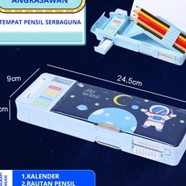 

HJ6 Kotak Pensil Multifungsi Lengkap Peruncing Gunting Isolasi Penghapus Penggaristempat pencil