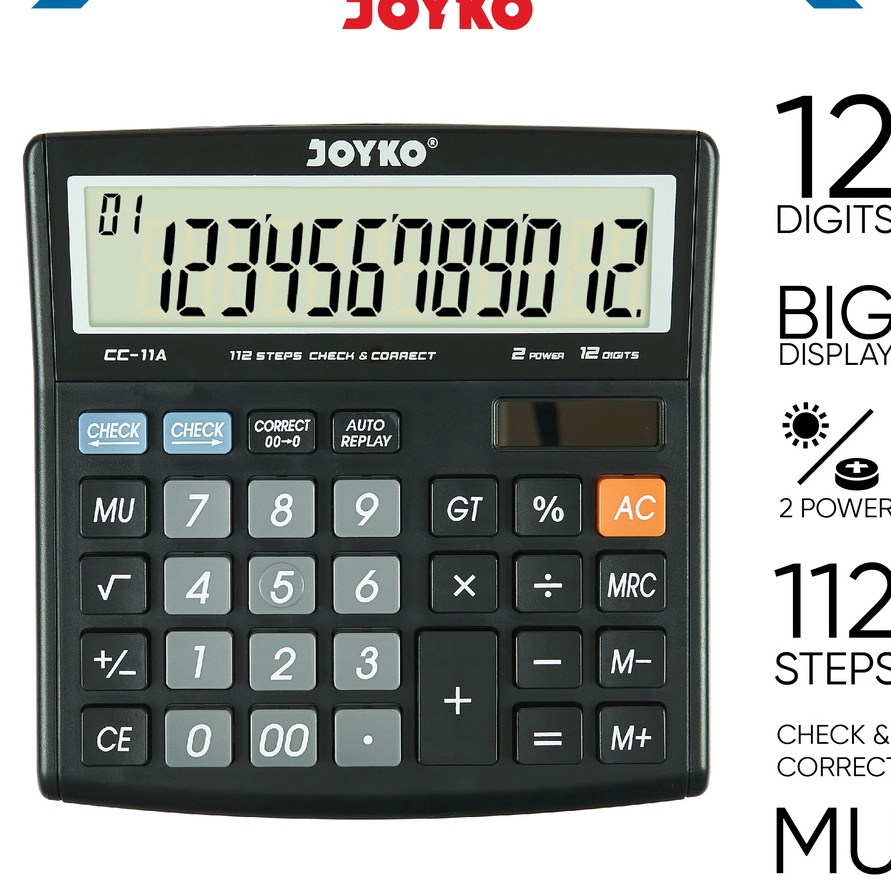 

Terkini Calculator Kalkulator Joyko CC11A 12 Dits Check Correct