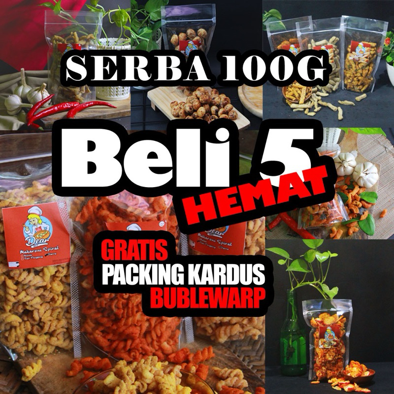 

Camilan Cemilan Serba 100g gram Makaroni Spiral Usus Makroni Pipa Soes Basreng Mie Gulung serbah murah viral