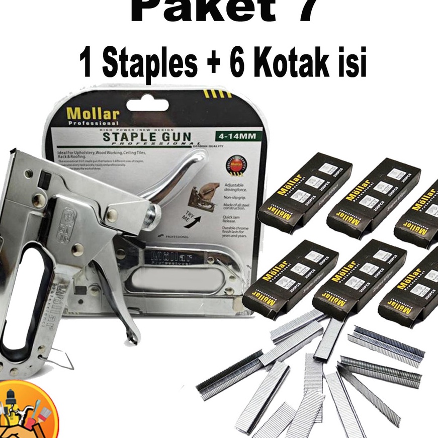 

Hot Staple Tembak Tacker Staples Gun Stepler Hekter mollar 3in1 jok kulit kardus plus isi staples