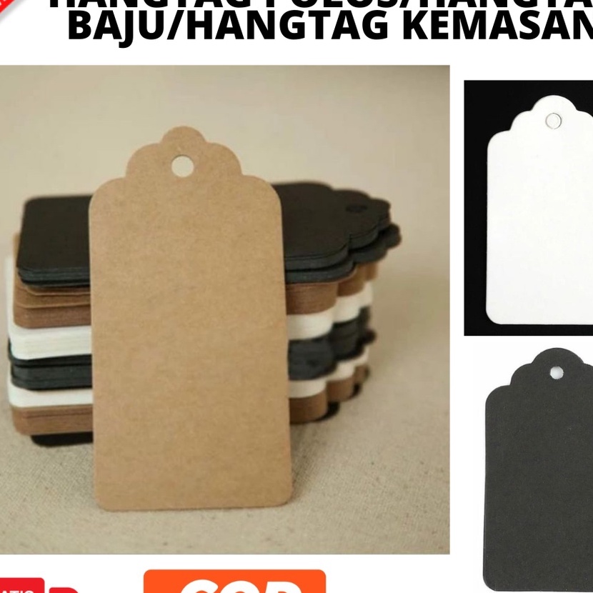 

Hot BAYAR DITEMPAT 1 pcs HANGTAG POLOSHANGTAG BAJU HANGTAG KEMASAN HANG TAG COKLAT PUTIH HITAM