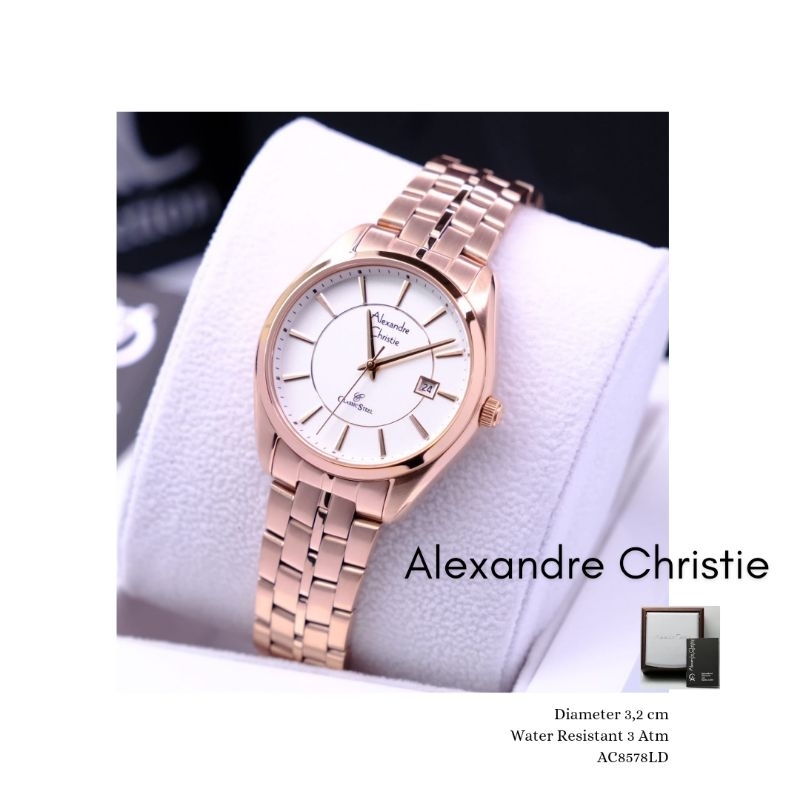 Alexandre Christie ORIGINAL jam tangan wanita AC rantai rosegold Alexander Cristie cewe 100% ori 857