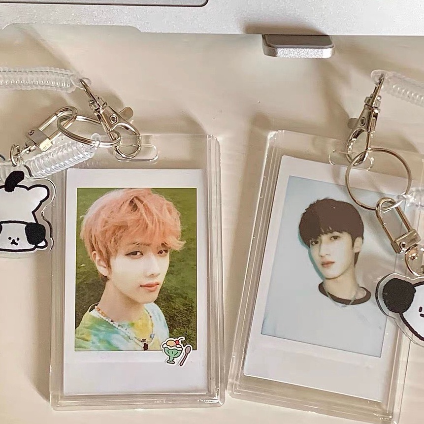 

FG2 Card ProtectorCard HolderGantungan Kunci Holder Kartu Bahan Akrilik Transparan Ukuran 3 Inci