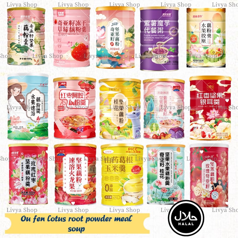 

Promo Spesial Ready Stock Ou fen Rose Collagen Gojiberry qiya seed lotus meal soup oufen bubuk akar teratai makanan sehat