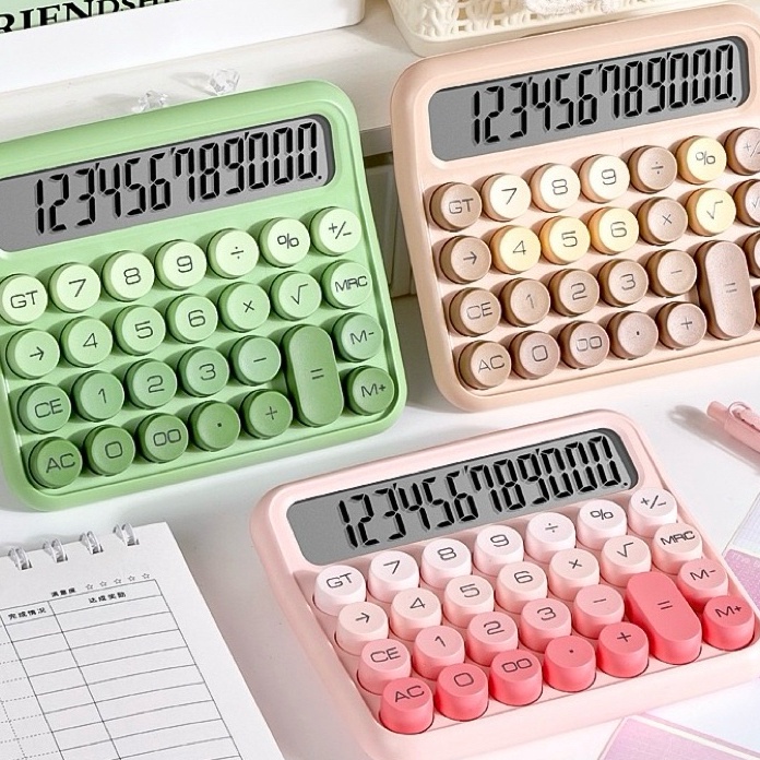 

Hot colorful mechanical calculator retro kalkulator timbul imut warna gradiasi