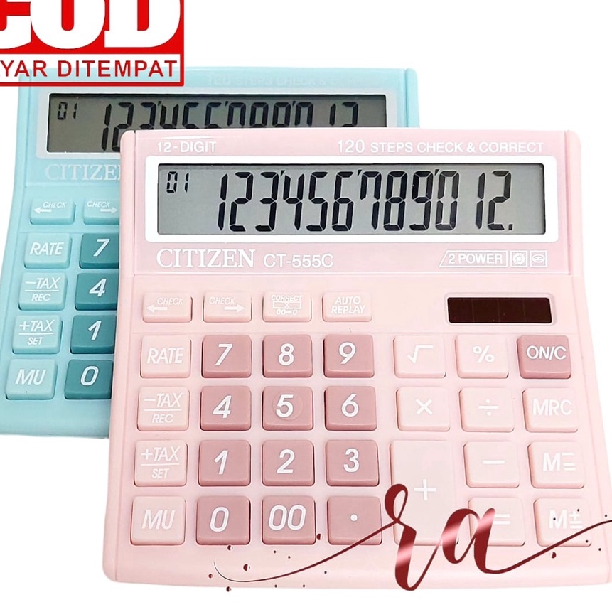 

Wah KALKULATOR FANCY WARNA WARNI CALCULATOR CITIZEN 555N 555 N 555 C 555 COLOUR SERIES 12 DIT CHECK ULANG CHECK CORRECT BISA HITUNG ULANG