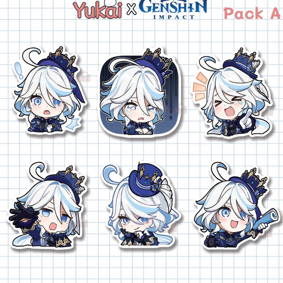

Model Terlaris Stiker Pack Furina Genshin Impact Premium Sticker Anime Waterproof