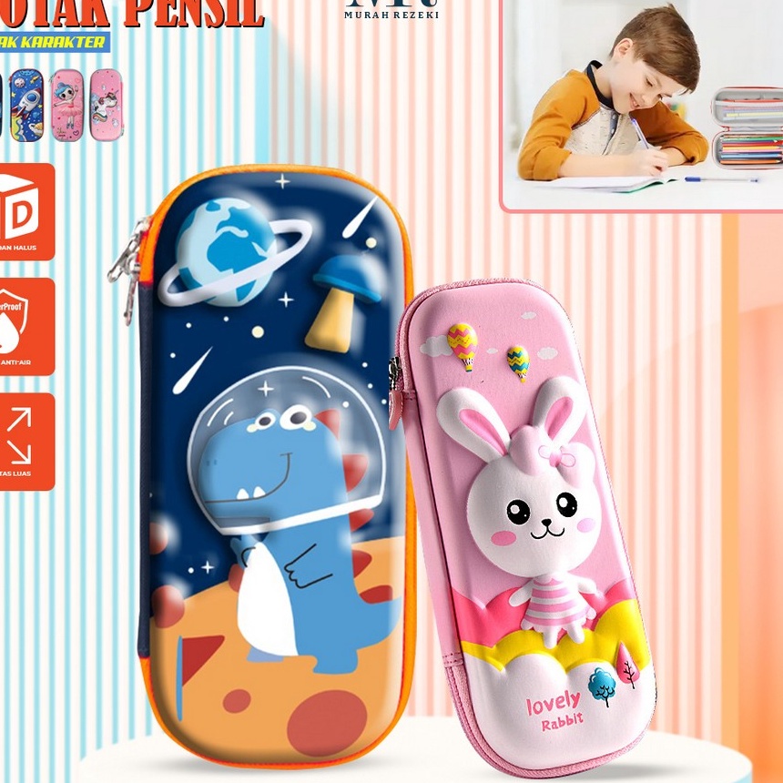 

murah Kotak Pensil 3D Karakter Timbul Penyimpanan Alat Tulis Anti Air Tempat Pensil Anak Sekolah TK Import MR A39
