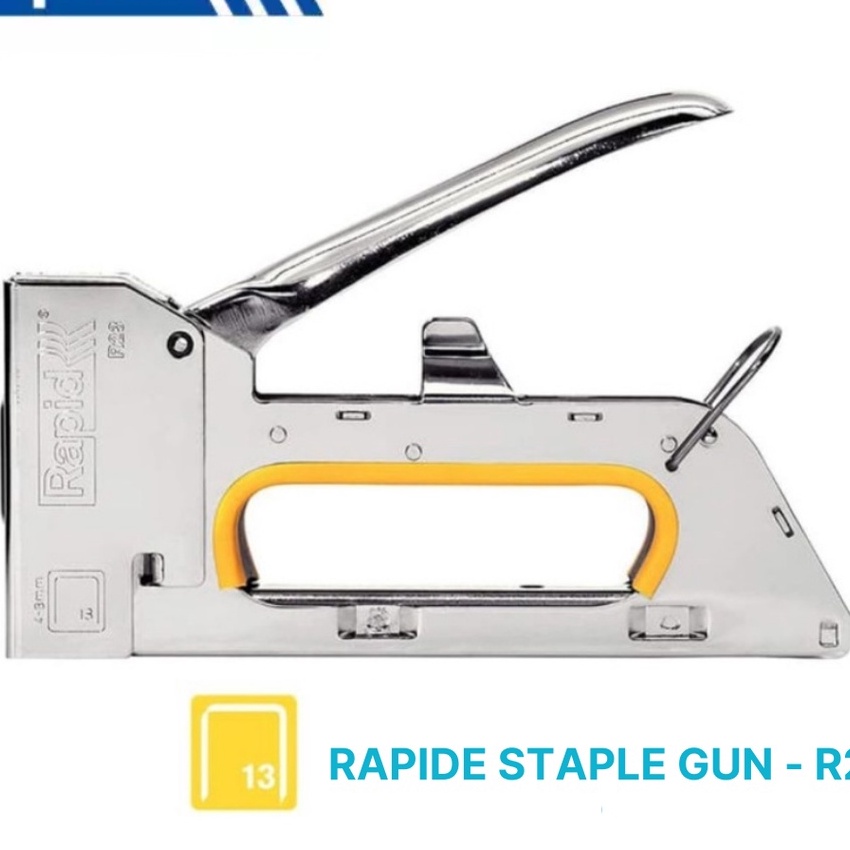

KI3 DIJAMIN ASLI RAPIDE Staple Stapler Gun Tacker R23 Staples Hekter Gun Tembak Manual untuk Pengerjaan Sofa Jok Motor Kursi Laminating Dekorasi