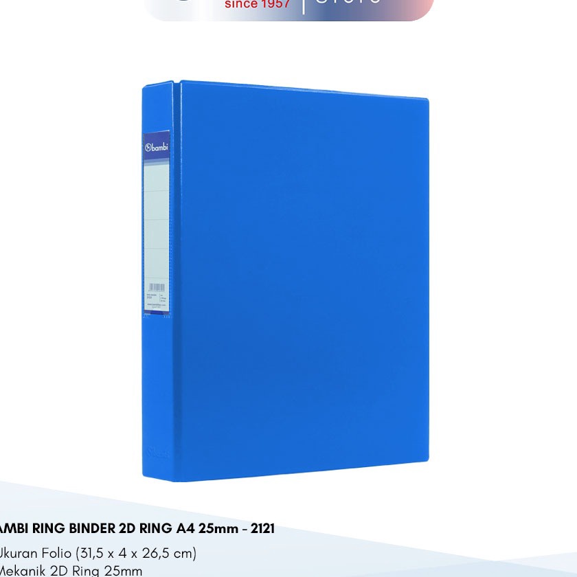 

KI3 Bambi Ring Binder A4 2 Ring MID SIZE 25 mm kode 2121