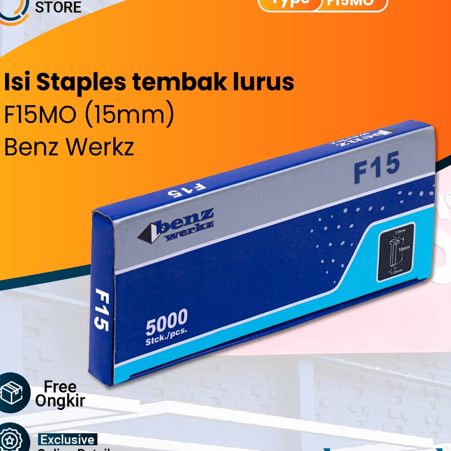

Spesial Industrial Staples F 15 Isi staples tembak angin Paku mabel Benz F 15 MO