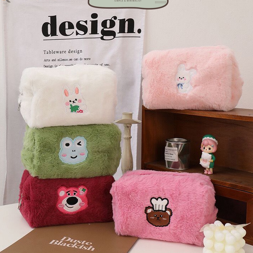 

Promo MILOLI Kotak Pensil FURRY CARTOON FROG LTS RABBIT Pouch Fluffy Pencil Bag Tempat Pensil Resleting Stationery F242