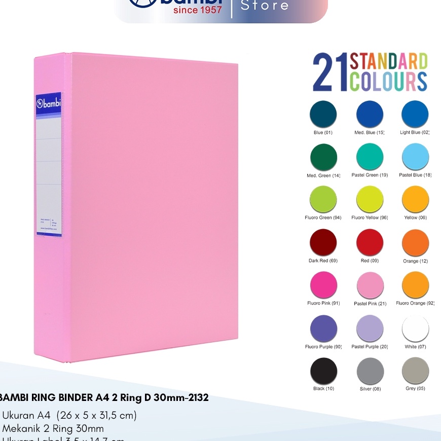 

Terbaik Bambi Ring Binder A4 3 Ring DType All Color MID SIZE 3 mm