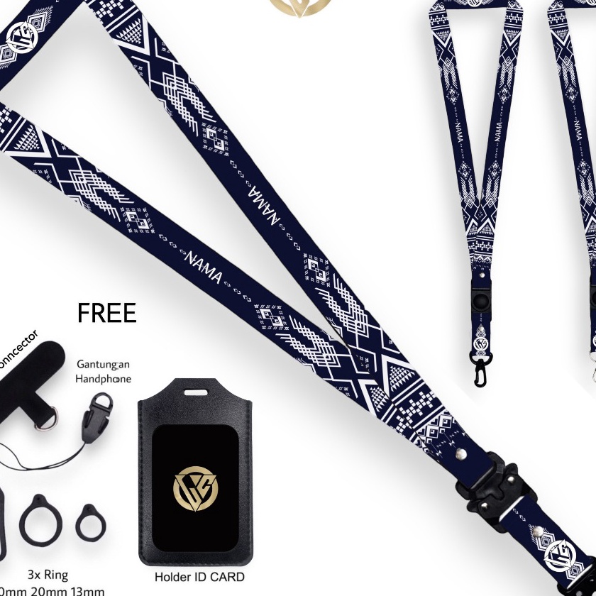 

Premium Craft Custom Nama Ethnic Motif Gantungan Holder ID Card