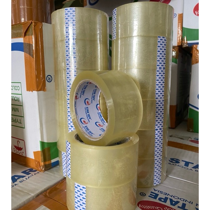 

Beli LAKBAN 1 DUS BENING PUTIH 1 YARD X 48MM LENGKET STAR TAPE