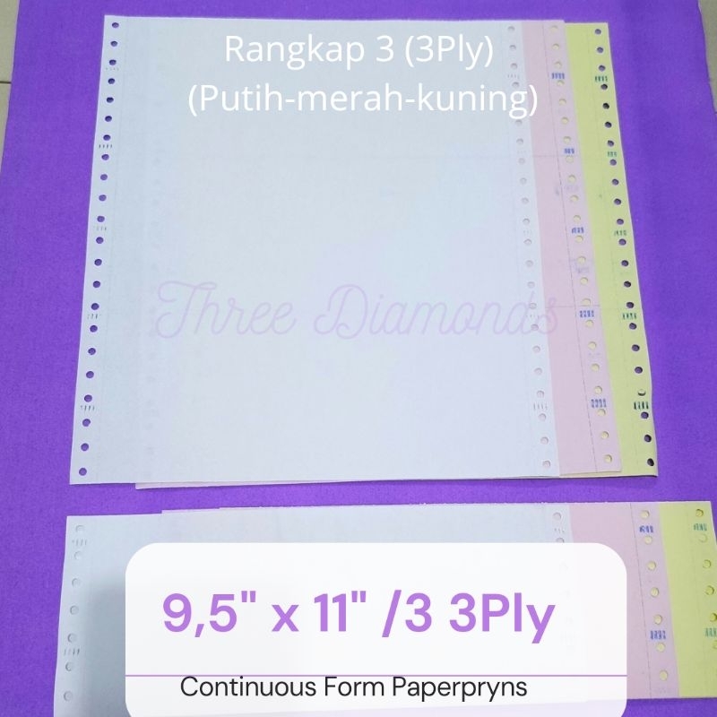 

(10 lembar) Kertas Continuous Form 9.5 x 11/3 3ply | Kertas Faktur Invoice Nota