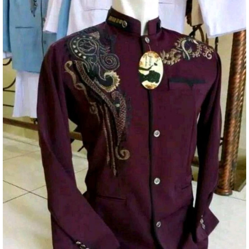 Jasko Baju koko modern baju koko lengan panjang/baju Koko semi jas