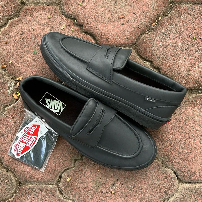VANS SLIP-ON LOAFER LEATHER BLACK BLACK