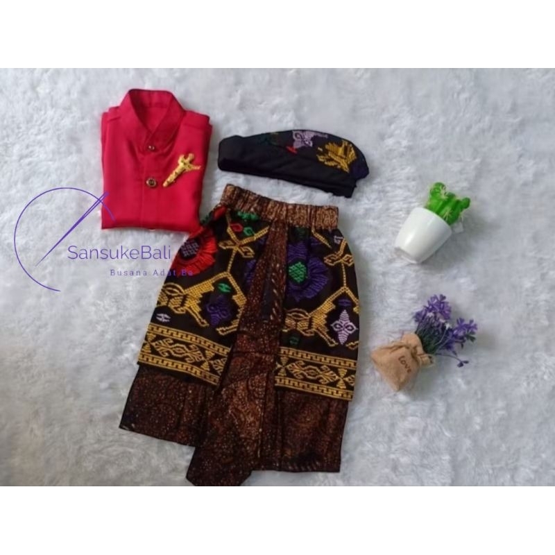 Setelan baju adat bali anak laki laki/baju adat Bali/busana adat Bali