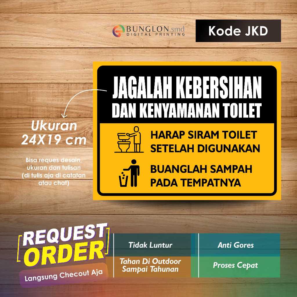 

STIKER JAGALAH KEBERSIHAN DAN KENYAMANAN TOILET KODE JKD KUNING TUA