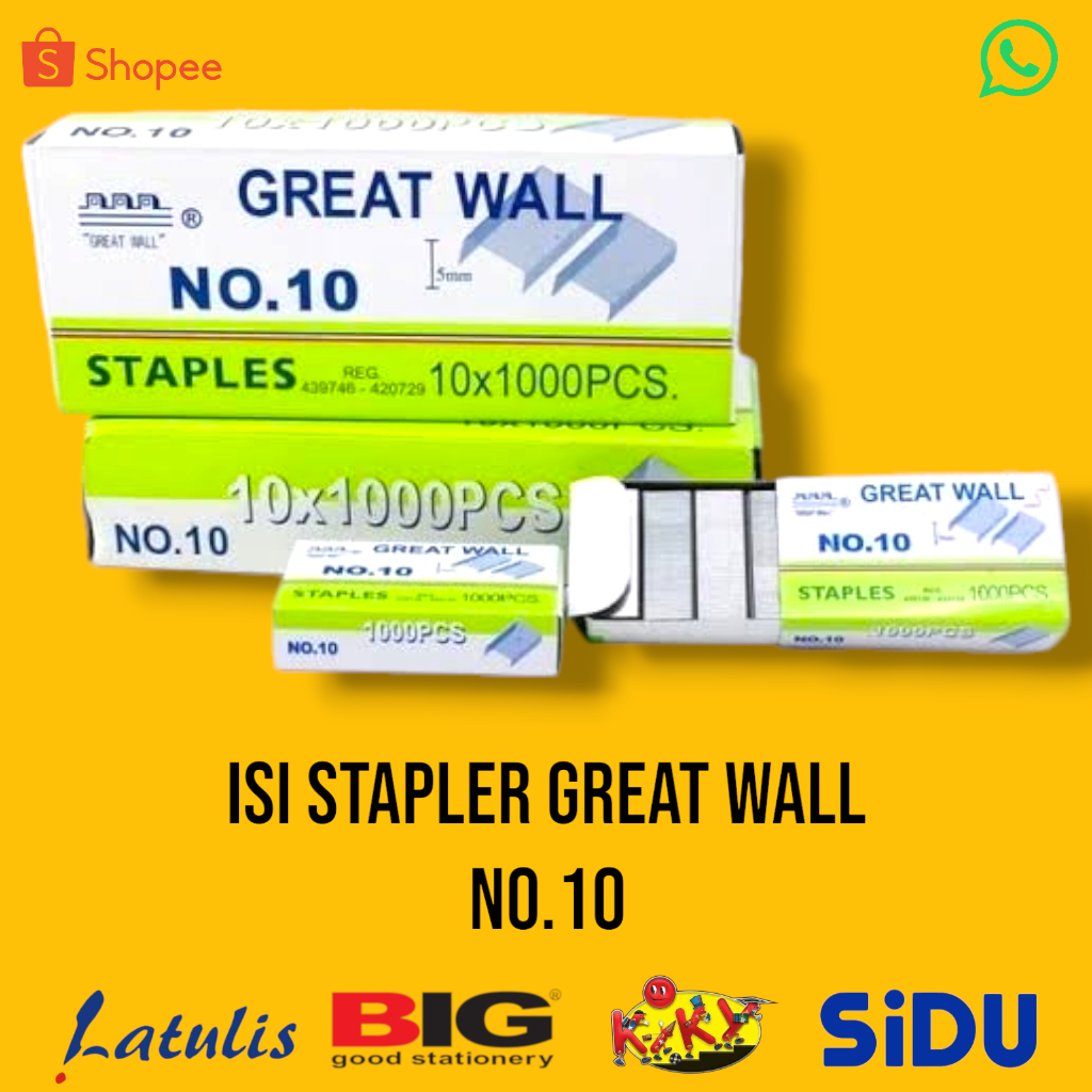 

Isi stapler kecil no. 10 merk GreatWall
