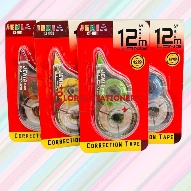 

JENIA Correction tape 12M CT 001/Tip x kertas 12M CT 001 JENIA