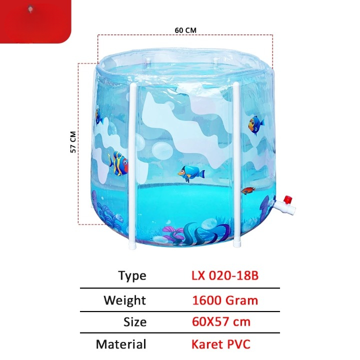 Bathtub Anak Portable Folding Barrel Bak Mandi Lipat Cuci Spa Kolam Renang Air Hangat