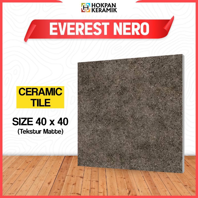 KERAMIK LANTAI UKURAN 40X40 EVEREST NERO